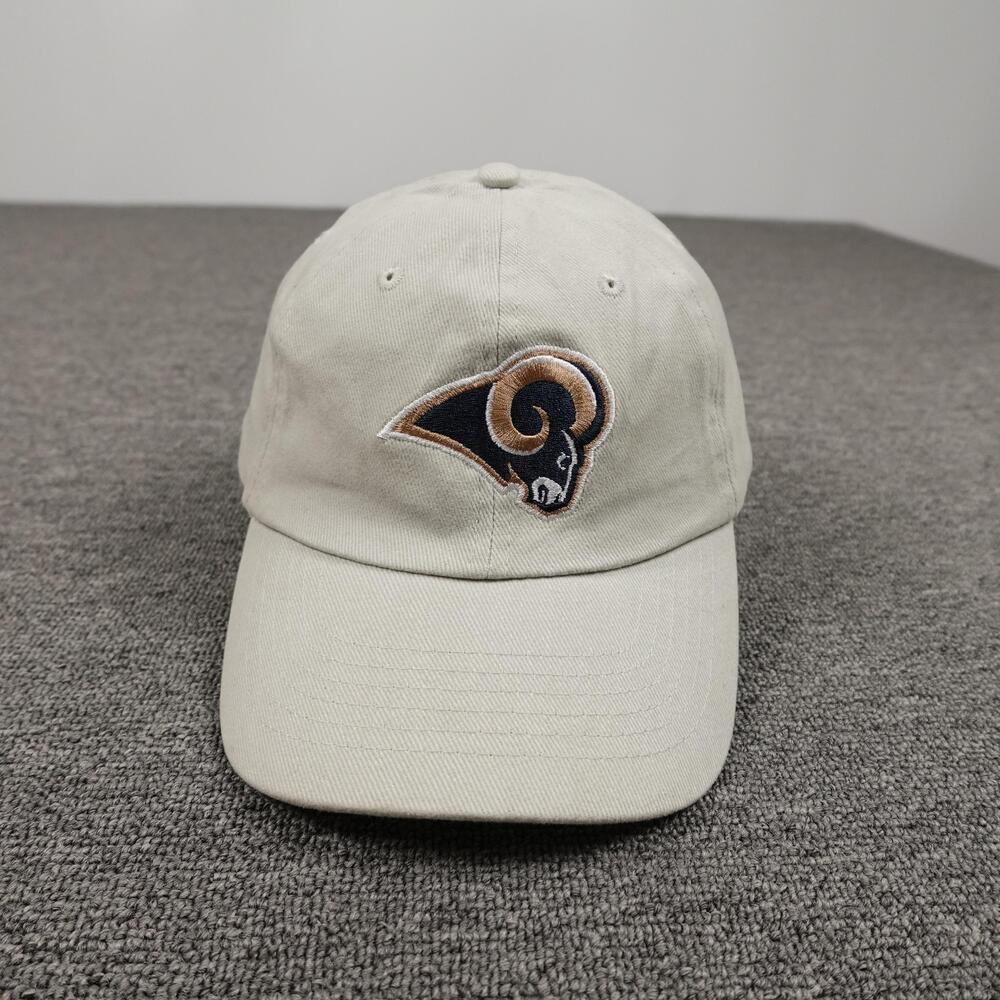 Vintage St Louis Rams Hat Cap Strap Back Mens One Size Beige NFL Football